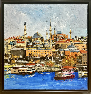 Cevriye Özgezer imzalı tablo — Yağlı Boya, 70×70 cm, 12.000 TL müzayede satışı