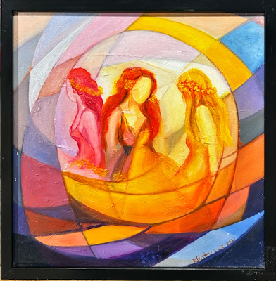 Eflatun Lale Şen imzalı tablo — Yağlı Boya, 40×40 cm, 4.000 TL müzayede satışı