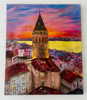 Şeyma Çakılcı imzalı tablo — Yağlı Boya, 50×60 cm, 1.250 TL müzayede satışı