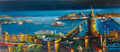 Halil Cankut imzalı tablo — Yağlı Boya, 60×140 cm, 4.500 TL müzayede satışı