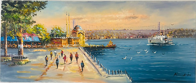 Halil Cankut imzalı tablo — Yağlı Boya, 60×140 cm, 4.500 TL müzayede satışı