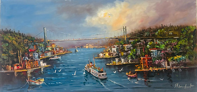 Halil Cankut imzalı tablo — Yağlı Boya, 60×120 cm, 4.500 TL müzayede satışı