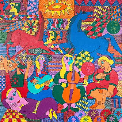 Veysi Tapancı imzalı tablo — Yağlı Boya, 90×90 cm, 16.000 TL müzayede satışı