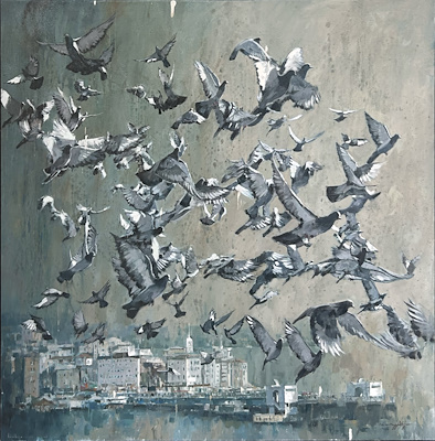 Osman Akça imzalı tablo — 90×90 cm, 73.000 TL müzayede satışı