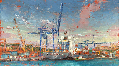 Onur Arıkan imzalı tablo — Yağlı Boya, 80×140 cm, 100.000 TL müzayede satışı