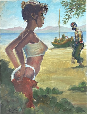 Bedri Koraman imzalı tablo — Yağlı Boya, 30×23 cm, 5.000 TL müzayede satışı