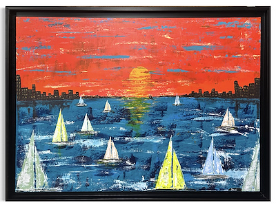 Yasemin Çalışkan imzalı tablo — Akrilik Boya, 70×100 cm, 5.000 TL müzayede satışı
