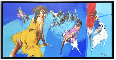 Akdoğan Topaçlıoğlu imzalı tablo — Yağlı Boya, 75×150 cm, 65.000 TL müzayede satışı