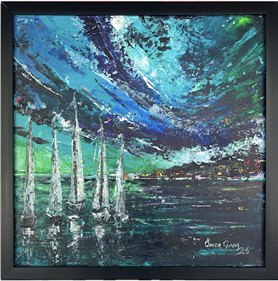 Ömer Çam imzalı tablo — Yağlı Boya, 40×40 cm, 2.500 TL müzayede satışı