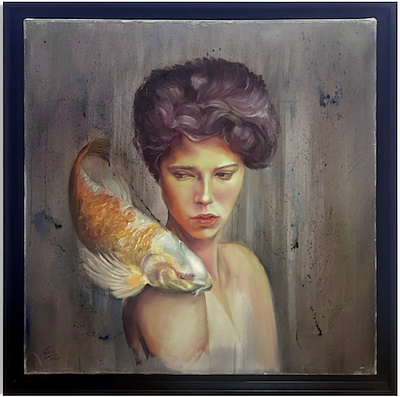 Shima Najafi imzalı tablo — Yağlı Boya, 80×80 cm, 7.000 TL müzayede satışı