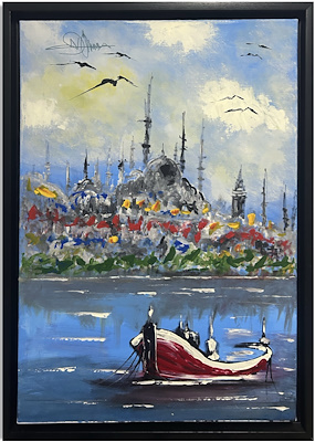 Nejat Özbay imzalı tablo — Yağlı Boya, 50×70 cm, 3.500 TL müzayede satışı