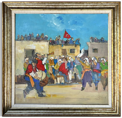 Mustafa Köseoğlu imzalı tablo — Yağlı Boya, 65×65 cm, 18.000 TL müzayede satışı