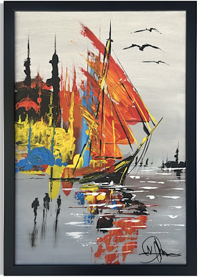 Nejat Özbay imzalı tablo — Yağlı Boya, 50×40 cm, 2.500 TL müzayede satışı