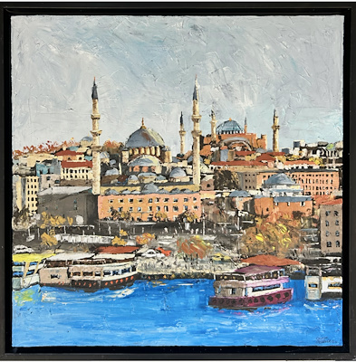 Cevriye Özgezer imzalı tablo — Yağlı Boya, 70×70 cm, 12.000 TL müzayede satışı