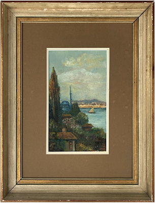 Halid Naci imzalı tablo — Yağlı Boya, 25×15 cm, 36.000 TL müzayede satışı