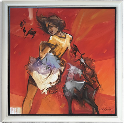 Akdoğan Topaçlıoğlu imzalı tablo — Yağlı Boya, 100×100 cm, 41.000 TL müzayede satışı