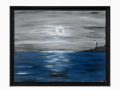 Yasemin Çalışkan imzalı tablo — Akrilik Boya, 60×90 cm, 4.000 TL müzayede satışı