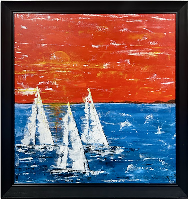 Yasemin Çalışkan imzalı tablo — Akrilik Boya, 100×100 cm, 6.000 TL müzayede satışı