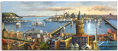 Halil Cankut imzalı tablo — Yağlı Boya, 60×140 cm, 7.000 TL müzayede satışı