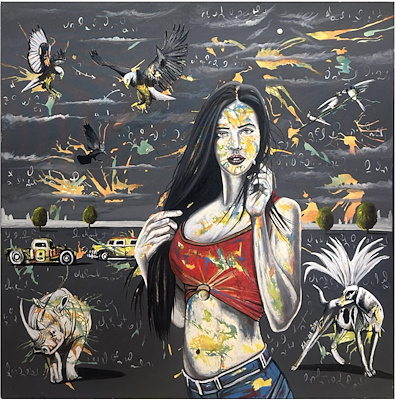 Hakan Ada imzalı tablo — Karışık Teknik, 120×120 cm, 21.000 TL müzayede satışı