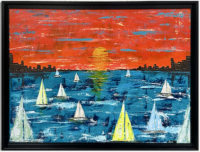 Yasemin Çalışkan imzalı tablo — Akrilik Boya, 70×100 cm, 8.000 TL müzayede satışı