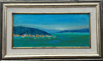 Celal Binzet imzalı tablo — Yağlı Boya, 17×40 cm, 4.500 TL müzayede satışı