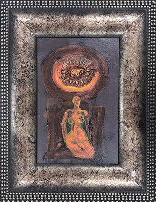 Özdemir Yemenicioğlu imzalı tablo — Karışık Teknik, 29×19 cm, 3.000 TL müzayede satışı