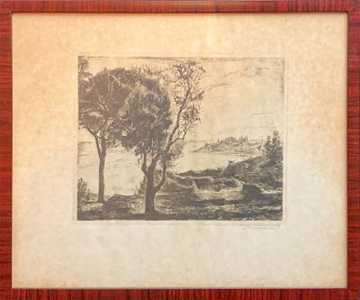 Mark imzalı tablo — Gravür, 27×21 cm, 750 TL müzayede satışı
