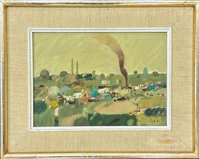 Reşit Gökçe imzalı tablo — Yağlı Boya, 15×21 cm, 6.500 TL müzayede satışı