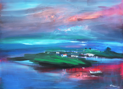 Hüseyin Macar imzalı tablo — Yağlı Boya, 100×136 cm, 12.500 TL müzayede satışı