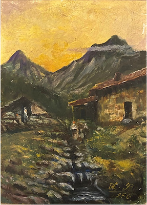 Ahmet Sait Yada imzalı tablo — Yağlı Boya, 18.5×13 cm, 5.000 TL müzayede satışı