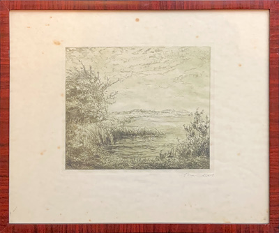 Mark imzalı tablo — Gravür, 27×21 cm, 750 TL müzayede satışı