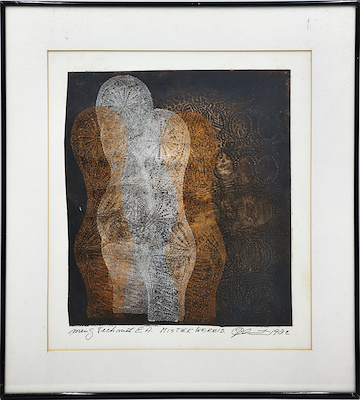 Zeff Clement (1930-1983) - Mistiek Wereld [i.e. imzalı tablo — Serigrafi, 45×40 cm, 4.000 TL müzayede satışı