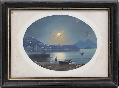 Napoli Ekolü imzalı tablo — Guaj, 29×21 cm, 2.000 TL müzayede satışı