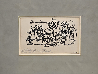 Mehmet Köksal imzalı tablo — Karışık Teknik, 20×12 cm, 2.000 TL müzayede satışı
