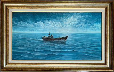 İsmet Bağrıyanık imzalı tablo — Yağlı Boya, 58×31 cm, 4.000 TL müzayede satışı