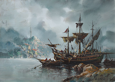 Güler Aras imzalı tablo — Yağlı Boya, 50×70 cm, 11.000 TL müzayede satışı