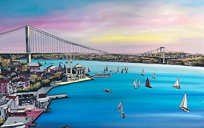 Alev Özas imzalı tablo — Yağlı Boya, 90×140 cm, 50.000 TL müzayede satışı