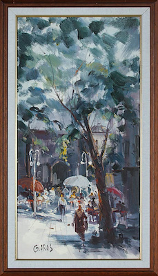 Güler Aras imzalı tablo — Yağlı Boya, 80×40 cm, 5.000 TL müzayede satışı