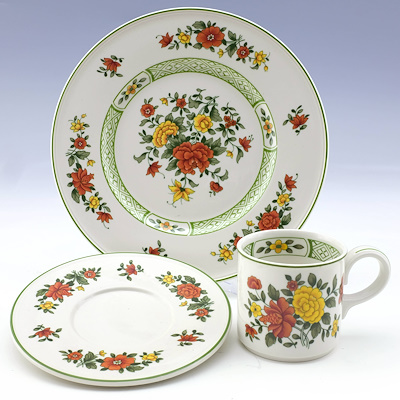 SIX PORCELAIN COFFEE SET-Villeroy & Boch, Summerday model for six