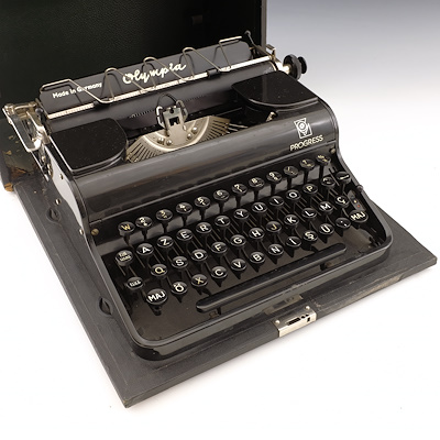 VINTAGE TYPEWRITER-German, Olympia Progress, 1940's. With Turkish