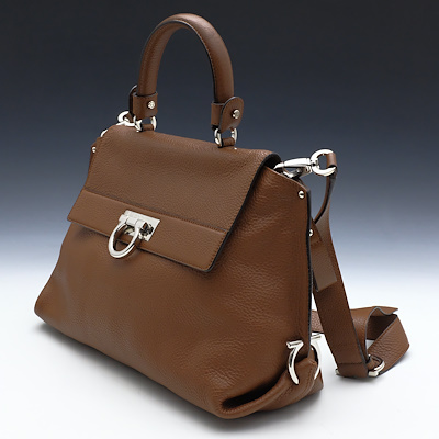 SALVATORE FERRAGAMO BAG-Light brown leather, silver hardware. In SALVATORE FERRAGAMO BAG-Light brown leather, silver hardware. In