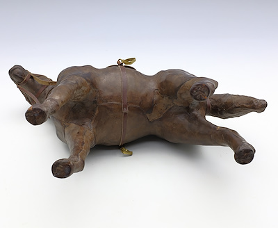 ゆうさん様 TRION TRUNK Horween Horse Leather WOOD AND LEATHER HORSE STATUE-Wooden carving with leather covering