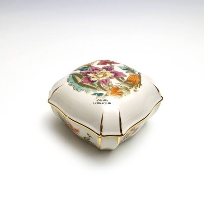 ZSOLNAY PORCELAIN VASE & LIDDED BOX-Height 27 - 7 cm | Ankara