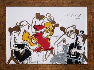 ADNAN TURANI (1925-2016)-Orchestra, mixed media on cardboard