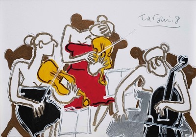 ADNAN TURANI (1925-2016)-Orchestra, mixed media on cardboard