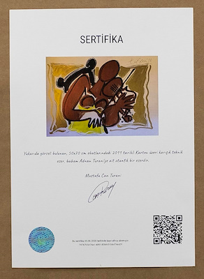 ADNAN TURANİ (1925-2016)-Violonist, mixed media on paper, signed