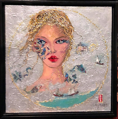 Şule Tataroğlu imzalı tablo — Karışık Teknik, 40×40 cm, 2.000 TL müzayede satışı
