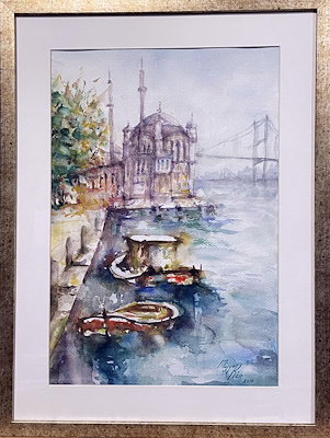 Müjgan Köse imzalı tablo — Sulu Boya, 45×35 cm, 800 TL müzayede satışı