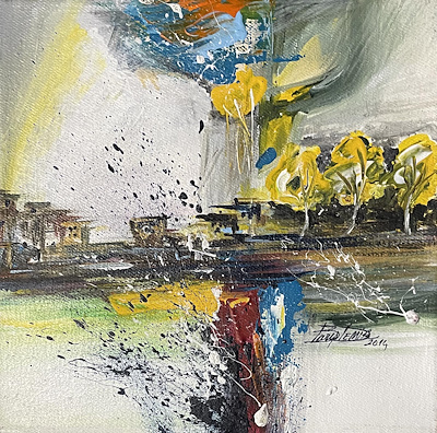 Barış Demir imzalı tablo — Akrilik Boya, 20×20 cm, 600 TL müzayede satışı